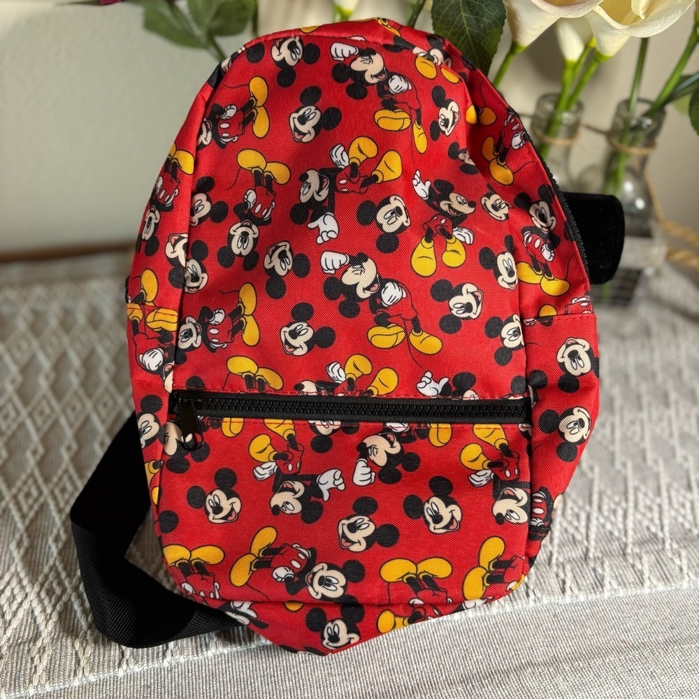 Red Disney Mickey Mouse‎ Print Kids Backpack. 12” x 9”